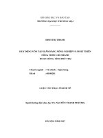 luận văn thạc sĩ huy động vốn tại ngân hàng nông nghiệp và phát triển nông thôn – chi nhánh đoan hùng, tỉnh phú thọ 
