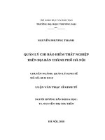 luận văn thạc sĩ quản lý chi bảo hiểm thất nghiệp trên địa bàn TP hà nội 