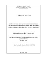 Hướng dẫn học sinh vận dụng phép biến hình để giải một số bài toán ở trường trung học phổ thông nhằm phát triển khả năng sáng tạo của người học 