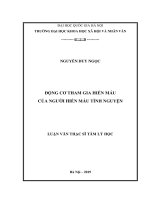 Động cơ tham gia hiến máu của người hiến máu tình nguyện 