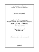 Nghiên cứu nâng cao hiệu quả kinh tế   kỹ thuật sử dụng thiết bị chống trong khai thác than hầm lò vùng quảng ninh tt 