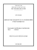 Kiểm sát việc giải quyết các vụ án hành chính ở việt nam hiện nay (tt) 