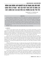 Nâng cao năng lực nghiệp vụ sư phạm cho đội ngũ giảng viên sư phạm - một giải pháp then chốt để nâng cao chất lượng đào tạo giáo viên của trường Đại học Phú Yên
