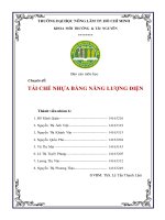 Tiểu luận môn kỹ thuật xử lí chất thải tái chế nhựa bằng năng lượng điện 