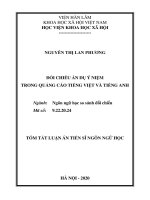 Đối chiếu ẩn dụ ý niệm trong quảng cáo tiếng việt và tiếng anh (tt) 