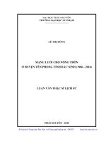 Mạng lưới chợ nông thôn ở huyện yên phong tỉnh bắc ninh (1986 2016) 