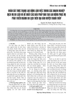 Khảo sát thực trạng lao động làm việc trong các doanh nghiệp dịch vụ du lịch và đề xuất các giải pháp đào tạo lao động phục vụ phát triển ngành du lịch trên địa bàn huyện Thanh Thủy