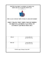 THỰC TRẠNG THỰC HIỆN TRÁCH NHIỆM XÃ HỘI tại CÔNG TY cổ PHẦN tập đoàn HOA SEN