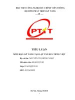 Tiểu luận Kỹ năng tạo lập văn bản  PTIT