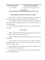 HỒ SƠ LỰA CHỌN SÁCH GIÁO KHOA LỚP 1 NĂM HỌC 2020 2021