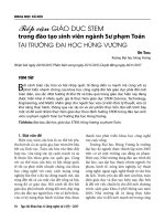 Tiếp cận giáo dục STEM trong đào tạo sinh viên ngành Sư phạm Toán tại trường Đại học Hùng Vương