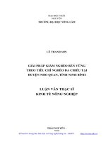Giải pháp giảm nghèo bền vững theo tiêu chí nghèo đa chiều tại huyện nho quan, tỉnh ninh bình 