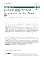 Growth and tolerance of formula with lactoferrin in infants through one year of age: Double-blind, randomized, controlled trial
