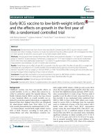 Early BCG vaccine to low-birth-weight infants and the effects on growth in the first year of life: A randomised controlled trial