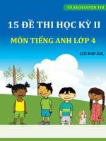 15 đề thi học kỳ 2 môn tiếng anh lớp 4 có đáp án 