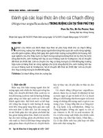 Đánh giá các loại thức ăn cho cá Chạch đồng (Misgurnus anguillicaudatus) trong ruộng lúa tại tỉnh Phú Thọ