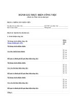 Mẫu bảng Đánh giá thực hiện công việc của nhân viên (cá nhân tự đánh giá)