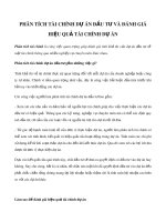 Phân tích tài chính dự án đầu tư và đánh giá hiệu quả tài chính dự án