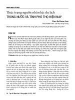 Thực trạng nguồn nhân lực du lịch trong nước và tỉnh Phú Thọ hiện nay