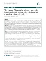 The impact of hospital-based and community based models of cerebral palsy rehabilitation: A quasi-experimental study