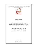 Giải pháp chống tấn công trong mạng nội bộ trường đại học Hà Nội (Luận văn thạc sĩ)