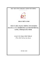 Tối ưu hóa mạng thông tin di động 4GLTE A Của Mobifone tại thành phố Hạ Long, tỉnh Quảng Ninh (Luận văn thạc sĩ)