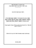 Câu hỏi đọc hiểu văn bản tự sự cho học sinh trung học phổ thông theo định hướng phát triển năng lực tt 