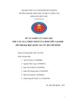 NHU CẦU LỰA CHỌN NƠI Ở CỦA SINH VIÊN TẠI KHUĐÔ THỊ ĐẠI HỌC QUỐC GIA TP. HỒ CHÍ MINH