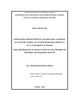 Tăng cường động lực học từ vựng qua trò chơi trực tuyến, một nghiên cứu hành động ở một trường đại học tại hà nội  