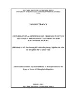Mở thoại và kết thoại trong môi trường văn phòng nghiên cứu trên cứ liệu phim mỹ và phim việt 