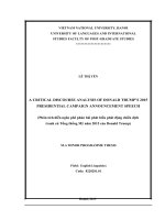 Phân tích diễn ngôn phê phán bài phát biểu phát động chiến dịch tranh cử tổng thống mỹ năm 2015 của donald trump 