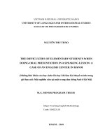 Những khó khăn của học sinh tiểu học khi làm bài thuyết trình trong giờ học nói  một nghiên cứu tại một trung tâm tiếng anh ở hà nội 