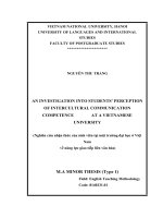 Nghiên cứu nhận thức của sinh viên tại một trường đại học ở việt nam về năng lực giao tiếp liên văn hóa 