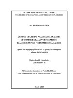 Nghiên cứu dụng học giao văn hóa về quảng cáo thương mại trên tạp chí mĩ và việt 