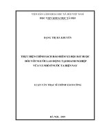 (Luận văn thạc sĩ) Thực hiện chính sách BHXH bắt buộc đối với người lao động tại doanh nghiệp vừa và nhỏ ở nước ta hiện nay