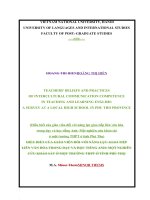 Hiểu biết của giáo viên đối với năng lực giao tiếp liên văn hoá trong dạy và học tiếng anh, một nghiên cứu khảo sát ở một trường THPT ở tỉnh phú thọ 