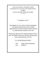 Đánh giá thực nghiệm giáo trình “english file beginner student’s book   third edition” dùng cho học sinh tiếng anh  không chuyên tại một trường dự bị đại học ở việt trì 