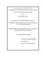 Sử dụng hoạt động nhóm để cải thiện kĩ năng nói của học sinh lớp 10 tại trường trung học phổ thông tỉnh bắc ninh 