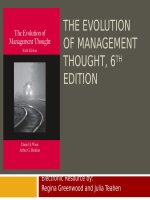 Lecture The evolution of management thought (6e) - Chapter 1: A Prologue to the Past