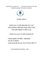 Năng lực cạnh tranh của các ngân hàng thương mại việt nam sau sáp nhập và mua lại (ma) (tt) 