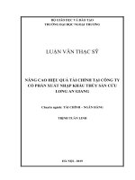 luận văn thạc sĩ nâng cao hiệu quả tài chính tại công ty cổ phần xuất nhập khẩu thủy sản cửu long an giang 