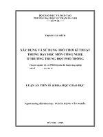 Xây dựng và sử dụng trò chơi kĩ thuật trong dạy học môn công nghệ ở trường trung học phổ thông 