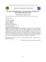 Phân tích chất lượng bảo mật cho mạng vô tuyến hợp tác áp dụng đa truy nhập phi trực giao