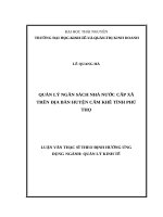 Quản lý ngân sách nhà nước cấp xã trên địa bàn huyện cẩm khê tỉnh phú thọ 