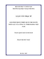 luận văn thạc sĩ giải pháp hoàn thiện quản trị nguồn nhân lực của công ty TNHH maeda việt nam 
