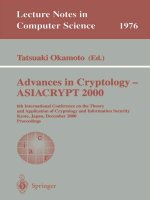Advances in cryptology   ASIACRYPT 2000 6th international conference on the theory and application of cryptology and informati 