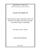 luận văn thạc sĩ THU hút đầu tư TRỰC TIẾP nước NGOÀI vào LĨNH vực tài CHÍNH  NGÂN HÀNG tại VIỆT NAM THỰC TRẠNG và GIẢI PHÁP 