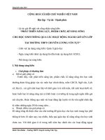 Skkn phát triển năng lực, phẩm chất, kĩ năng sống cho học sinh thông qua các hoạt động ngoài giờ lên lớp tại trường thpt chuyên lương văn tụy 