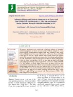 Influence of integrated nutrient management on flower and seed yield of African marigold cv. ‘Pusa Narangi Gainda’ during different season in mid hills condition of H.P.