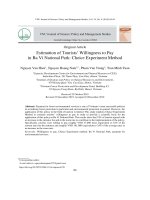 Estimation of tourists’ willingness to Pay in Ba Vi national park: Choice experiment method